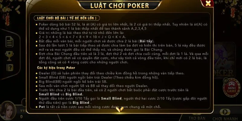 Hiểu rõ luật chơi của game Poker Hit Club