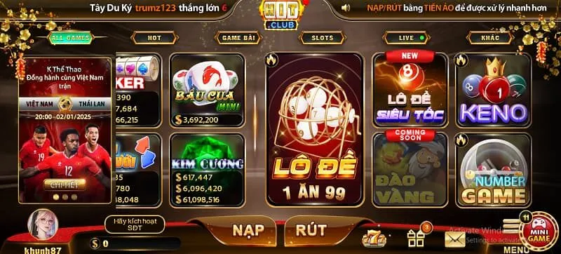 lô đề 1 ăn 900 hit club