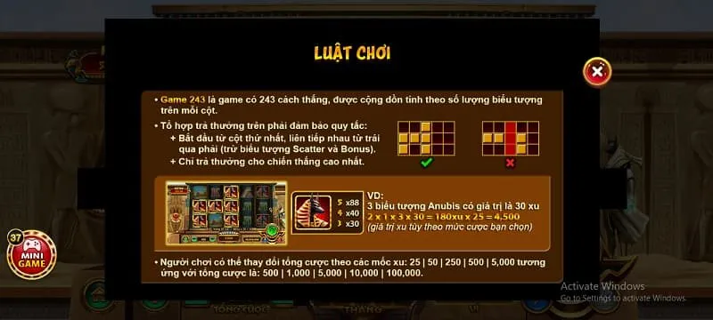 luật cược bí mật cleopatra